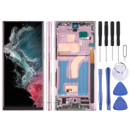 For Samsung Galaxy S22 Ultra SM-S908B 6.72 inch TFT LCD Screen Digitizer Full Assembly with Frame, Not Supporting Fingerprint Identification (Purple) -  by buy2fix | Online Shopping UK | buy2fix
