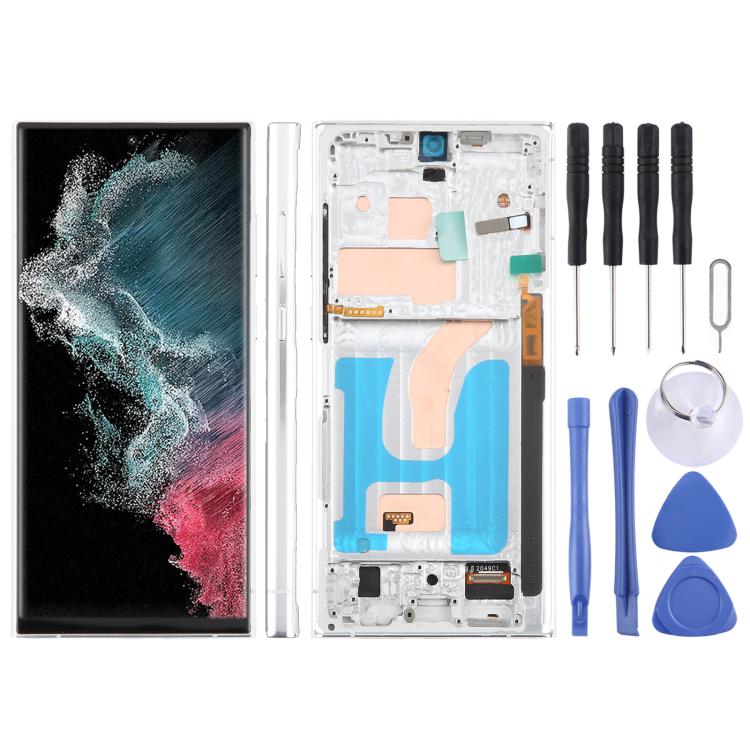 For Samsung Galaxy S22 Ultra SM-S908B 6.72 inch TFT LCD Screen Digitizer Full Assembly with Frame, Not Supporting Fingerprint Identification (Silver) -  by buy2fix | Online Shopping UK | buy2fix