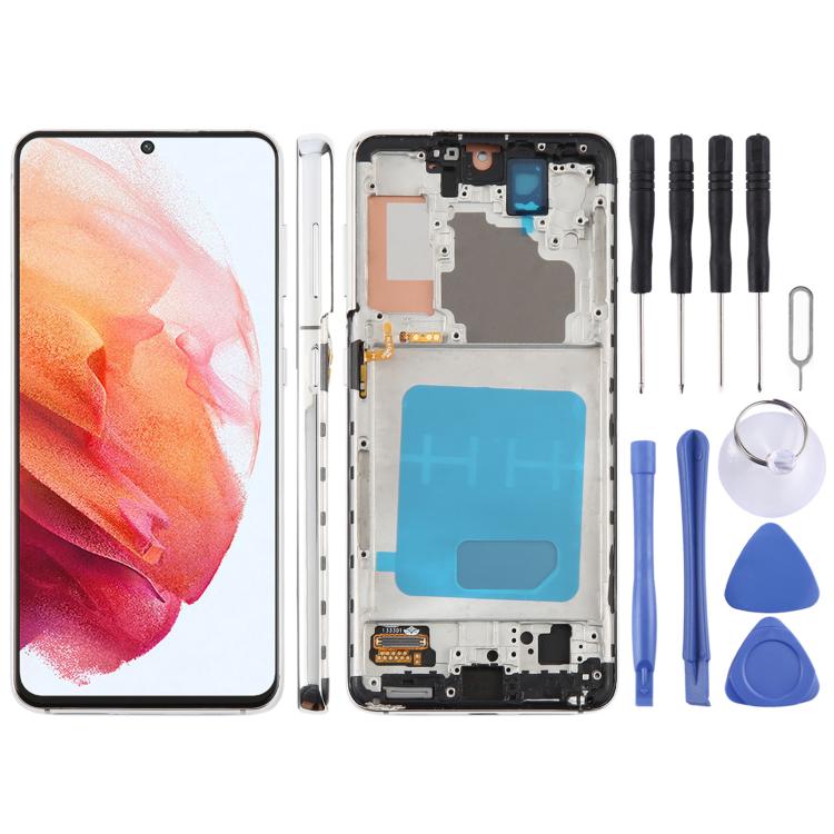 For Samsung Galaxy S21 5G SM-G991B 6.12 inch TFT LCD Screen Digitizer Full Assembly with Frame, Not Supporting Fingerprint Identification (Silver) - LCD Screen by buy2fix | Online Shopping UK | buy2fix