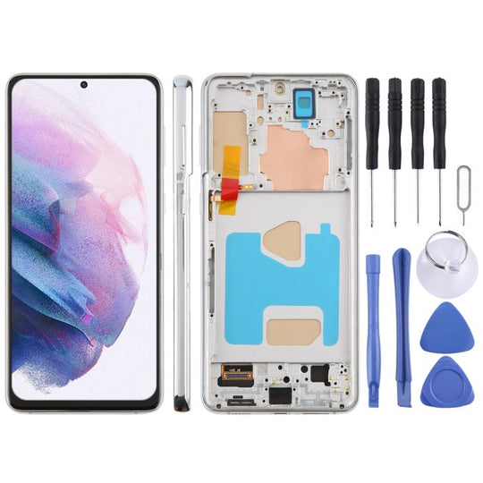 For Samsung Galaxy S21+ SM-G996B 6.58 inch TFT LCD Screen Digitizer Full Assembly with Frame, Not Supporting Fingerprint Identification (Silver)