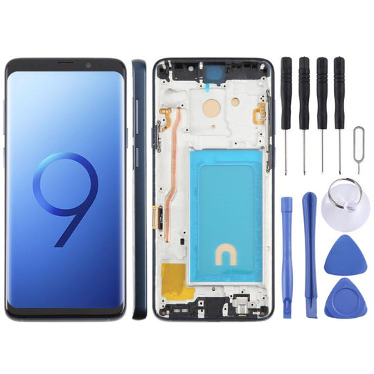 For Samsung Galaxy S9+ SM-G965F 6.18 inch TFT LCD Screen Digitizer Full Assembly with Frame (Blue)
