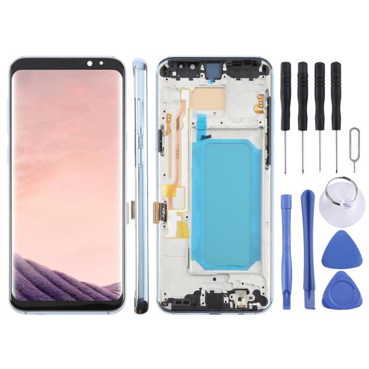 For Samsung Galaxy S8+ SM-G955F 6.18 inch TFT LCD Screen Digitizer Full Assembly with Frame (Blue) - LCD Screen by buy2fix | Online Shopping UK | buy2fix