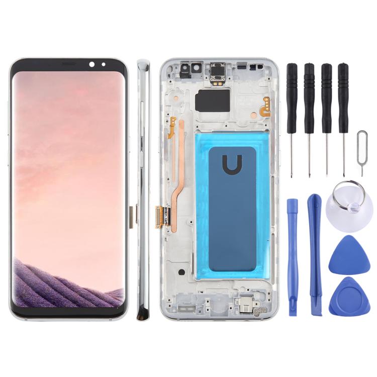 For Samsung Galaxy S8+ SM-G955F 6.18 inch TFT LCD Screen Digitizer Full Assembly with Frame (Silver) - LCD Screen by buy2fix | Online Shopping UK | buy2fix