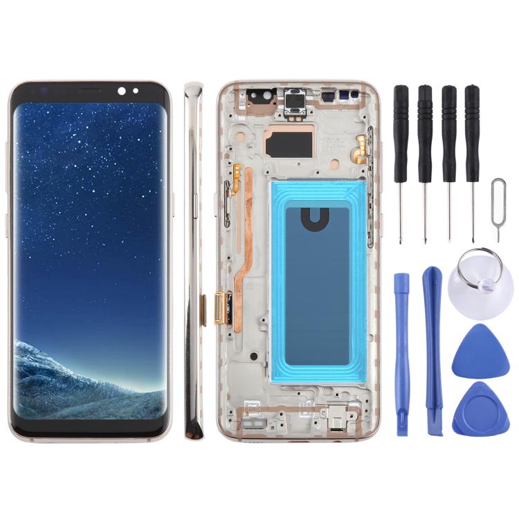 For Samsung Galaxy S8 SM-G950F 5.7 inch TFT LCD Screen Digitizer Full Assembly with Frame (Gold) - LCD Screen by buy2fix | Online Shopping UK | buy2fix