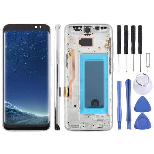 For Samsung Galaxy S8 SM-G950F 5.7 inch TFT LCD Screen Digitizer Full Assembly with Frame (Silver)