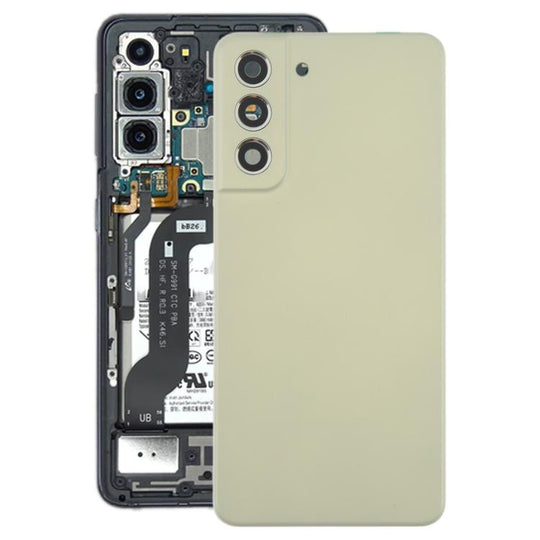 For Samsung Galaxy S21 FE SM-G990B Battery Back Cover with Camera Lens Frame(Green)