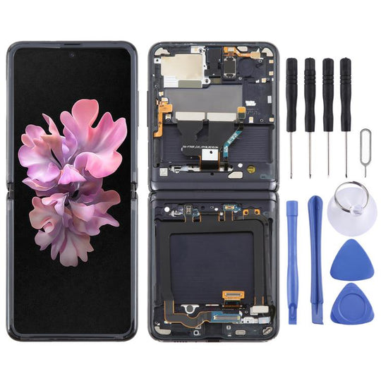 For Samsung Galaxy Z Flip SM-F700 LCD Screen Digitizer Full Assembly with Frame (Black)