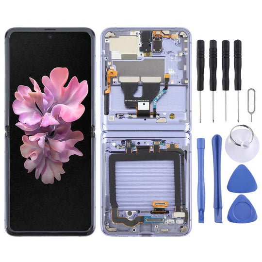 For Samsung Galaxy Z Flip SM-F700 LCD Screen Digitizer Full Assembly with Frame (Purple)