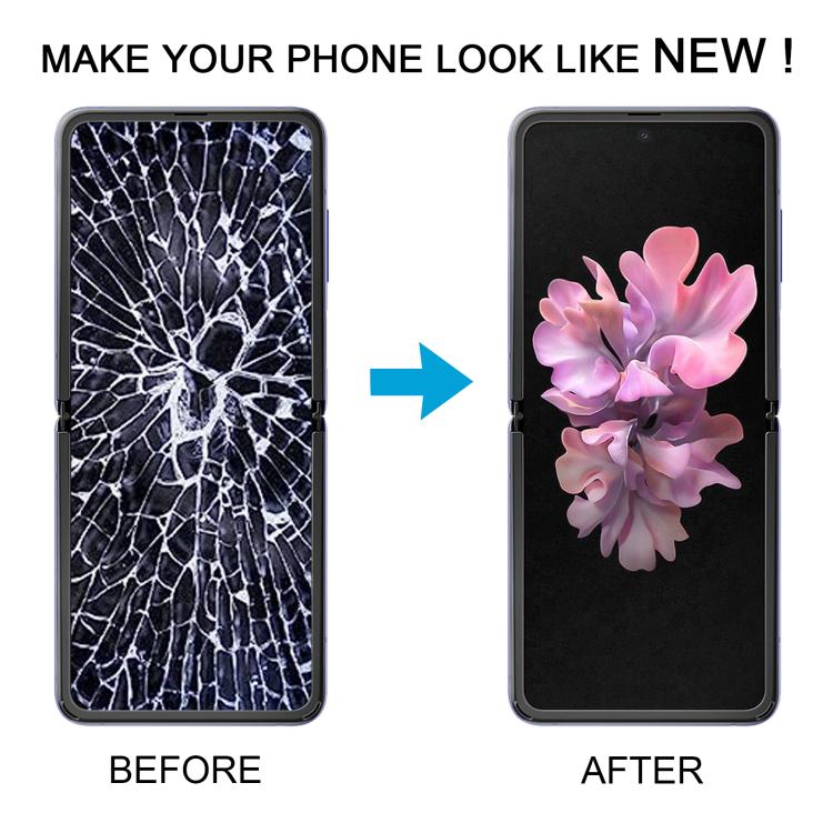 For Samsung Galaxy Z Flip SM-F700 LCD Screen Digitizer Full Assembly with Frame (Black) - LCD Screen by buy2fix | Online Shopping UK | buy2fix