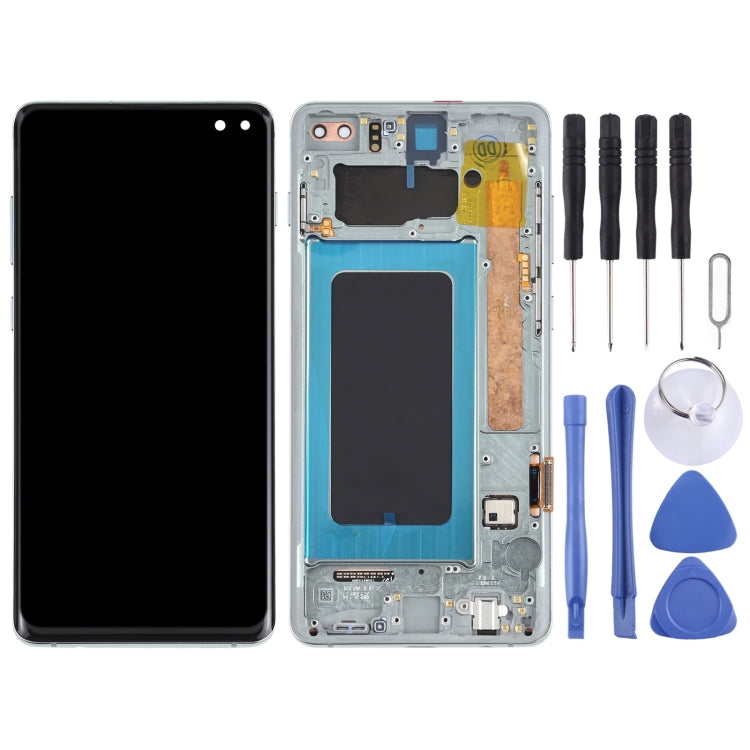 Original Super AMOLED LCD Screen for Samsung Galaxy S10+ Digitizer Full Assembly with Frame (Green) - LCD Screen by buy2fix | Online Shopping UK | buy2fix