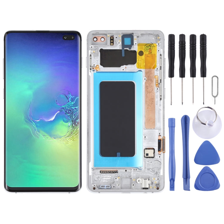 Original Super AMOLED LCD Screen for Samsung Galaxy S10+ Digitizer Full Assembly with Frame (Silver) - LCD Screen by buy2fix | Online Shopping UK | buy2fix