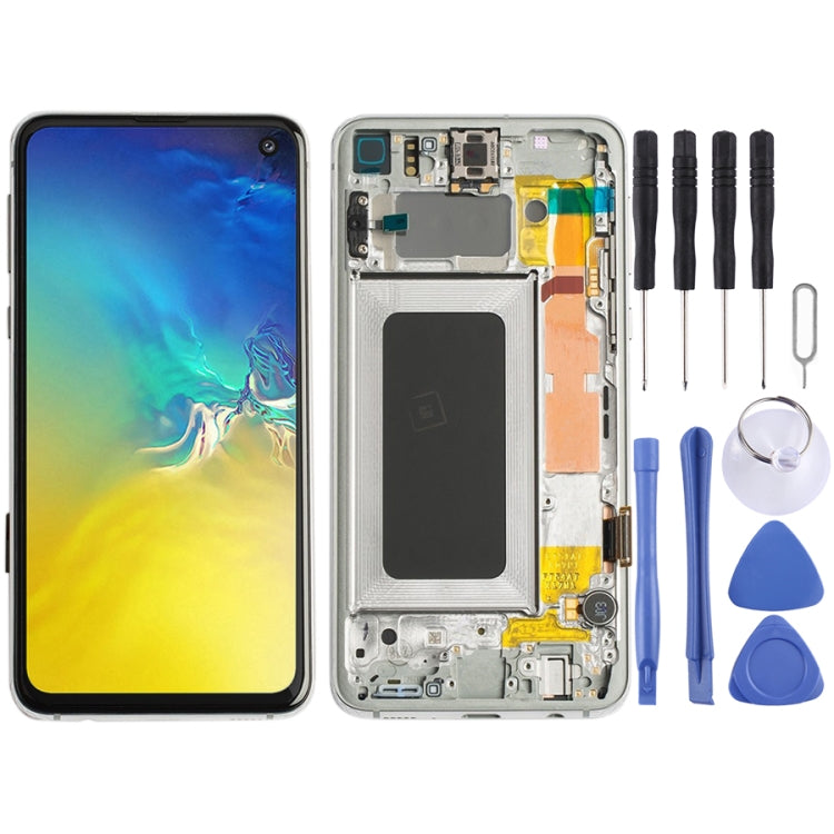 Original Super AMOLED LCD Screen Digitizer Full Assembly with Frame for Samsung Galaxy S10e (Silver) - LCD Screen by buy2fix | Online Shopping UK | buy2fix