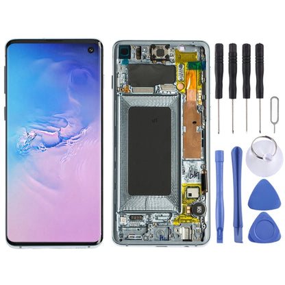 Original Super AMOLED LCD Screen for Galaxy S10 4G Digitizer Full Assembly with Frame (Blue) - LCD Screen by buy2fix | Online Shopping UK | buy2fix