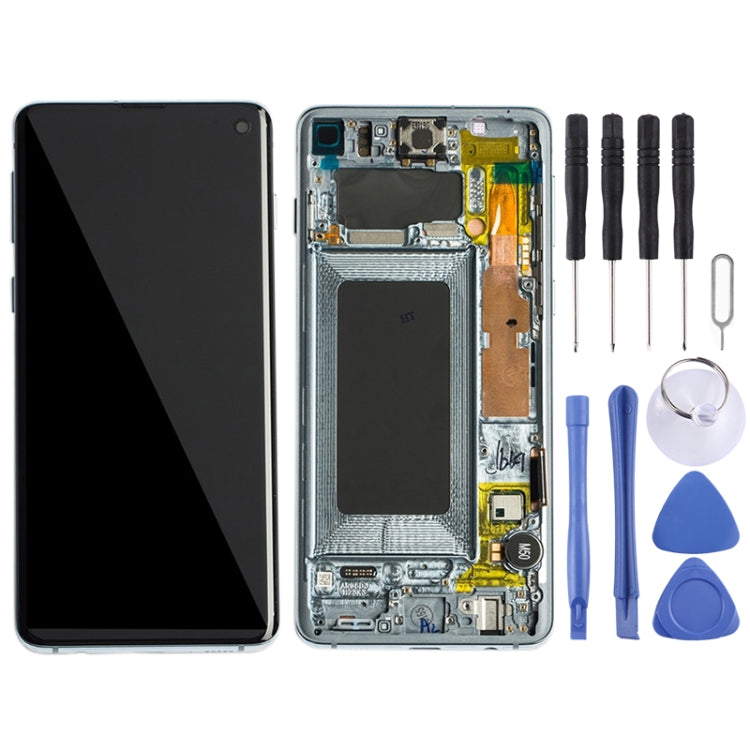 Original Super AMOLED LCD Screen for Galaxy S10 4G Digitizer Full Assembly with Frame (Blue) - LCD Screen by buy2fix | Online Shopping UK | buy2fix