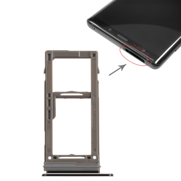 For Galaxy Note9 SIM Card Tray +  Micro SD Card Tray (Black) - Card Tray by buy2fix | Online Shopping UK | buy2fix