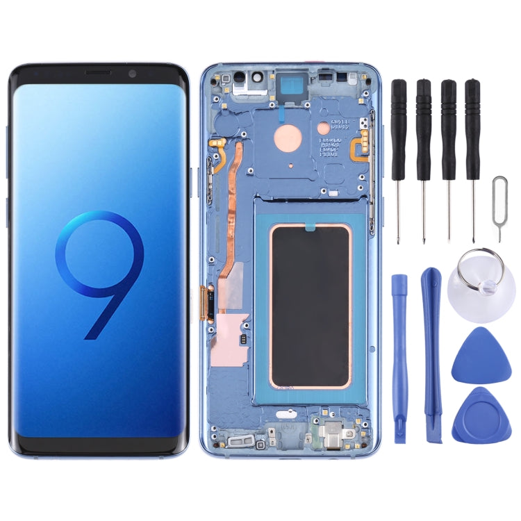 Super AMOLED LCD Screen for Galaxy S9+ / G965F / G965F / DS / G965U / G965W / G9650 Digitizer Full Assembly with Frame (Blue) - LCD Screen by buy2fix | Online Shopping UK | buy2fix