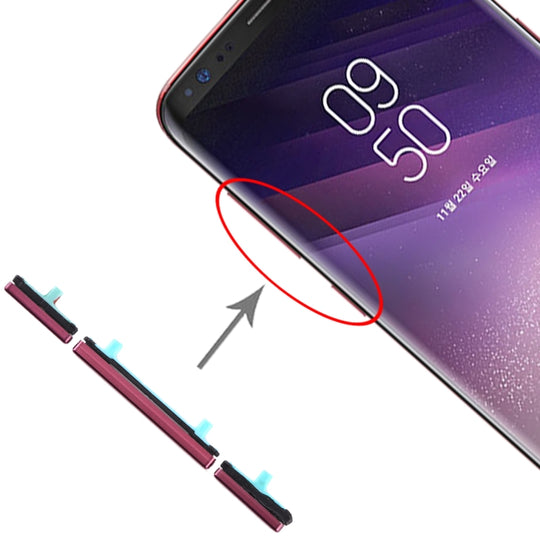 For Galaxy S8 / Galaxy S8+ 10 Set Side Keys(Red)