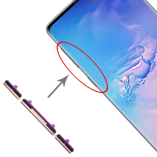 For Galaxy S10 / Galaxy S10+ 10 Set Side Keys(Gold)
