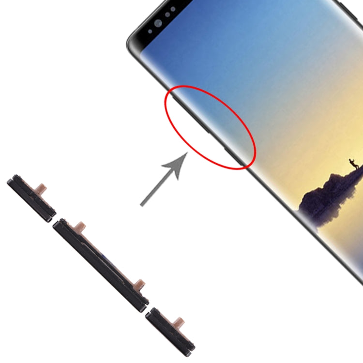 For Galaxy Note 8 10 Set Side Keys(Black) -  by buy2fix | Online Shopping UK | buy2fix