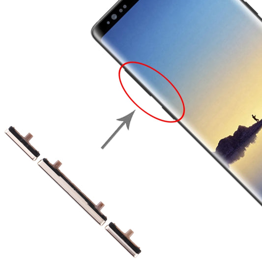 For Galaxy Note 8 10 Set Side Keys(Gold) -  by buy2fix | Online Shopping UK | buy2fix