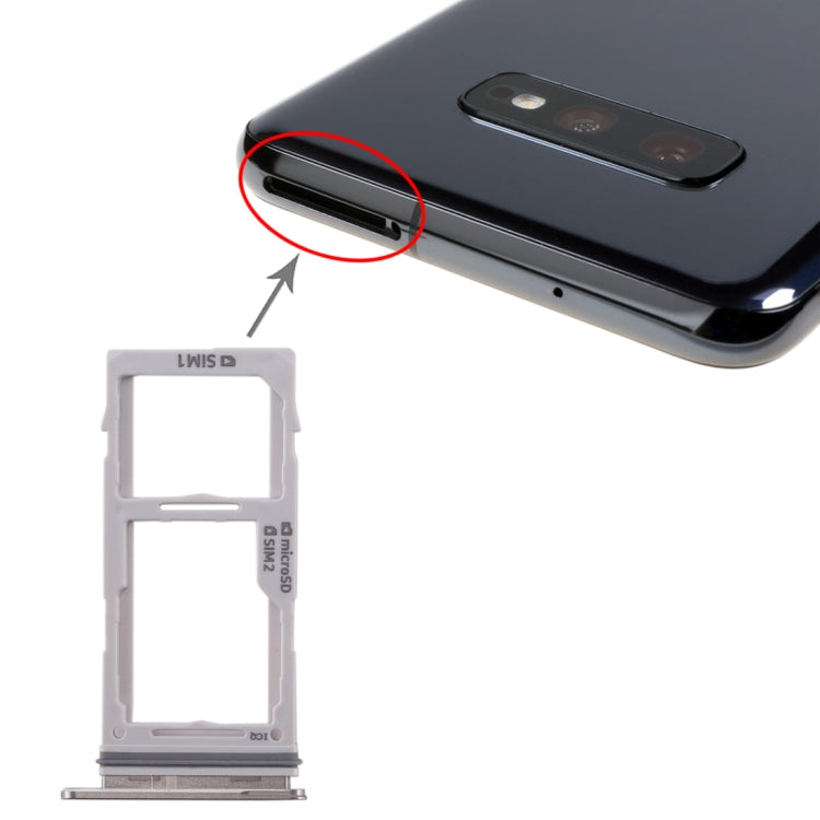 For Galaxy S10+ / S10 / S10e SIM Card Tray + SIM Card Tray / Micro SD Card Tray (White) - Card Tray by buy2fix | Online Shopping UK | buy2fix