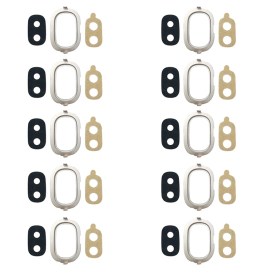 For Galaxy J4, J400F/DS, J400G/DS 10pcs Back Camera Bezel with Lens Cover & Adhesive (Gold)