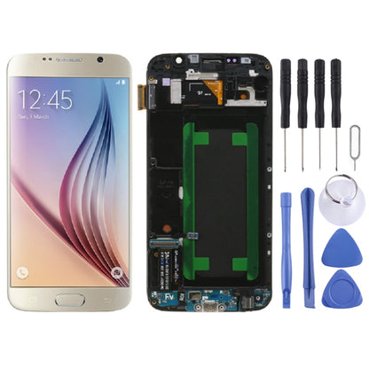 Original Super AMOLED LCD Screen For Samsung Galaxy S6 SM-G920F Digitizer Full Assembly with Frame (Gold) - LCD Screen by buy2fix | Online Shopping UK | buy2fix
