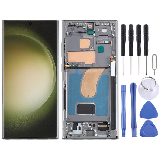 For Samsung Galaxy S23 Ultra SM-S918B EU Edition Original LCD Screen Digitizer Full Assembly with Frame (Green) -  by buy2fix | Online Shopping UK | buy2fix