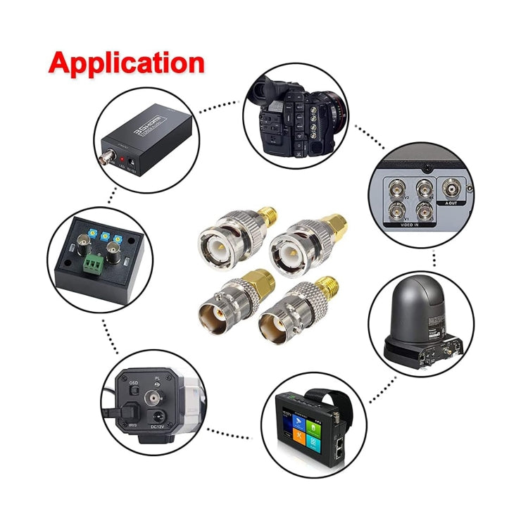 4 in 1 BNC To SMA RF Coaxial Connector Adapter by buy2fix
