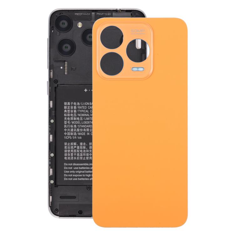 For ZTE Blade V70 Design Leather Material Battery Back Cover with Adhesive(Orange) - For ZTE by buy2fix | Online Shopping UK | buy2fix