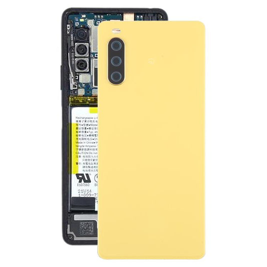 For Sony Xperia 10 III Battery Back Cover(Yellow) - Back Cover by buy2fix | Online Shopping UK | buy2fix