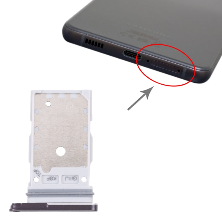 For Samsung Galaxy S21 FE 5G SM-G990B Original SIM Card Tray + SIM Card Tray (Black) - Card Tray by buy2fix | Online Shopping UK | buy2fix