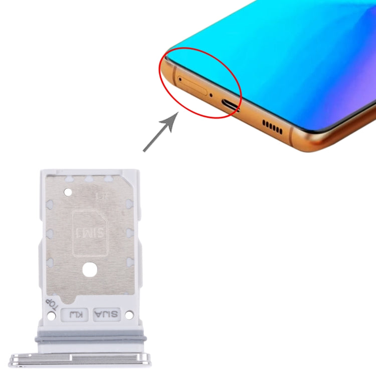For Samsung Galaxy S22+ 5G / S22 5G / SM-S906B SM-S901B Original SIM Card Tray + SIM Card Tray (White) -  by buy2fix | Online Shopping UK | buy2fix