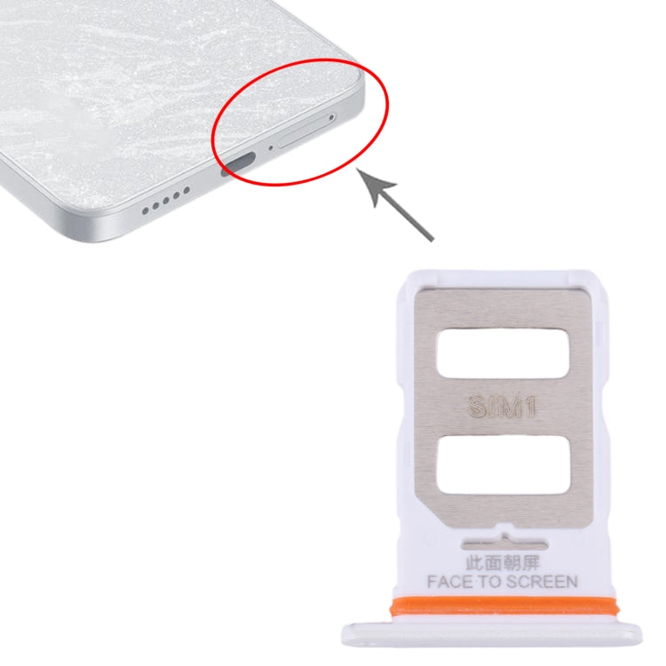 For Xiaomi Redmi Note 13 Pro 5G SIM Card Tray + SIM Card Tray (White) - Card Tray by buy2fix | Online Shopping UK | buy2fix