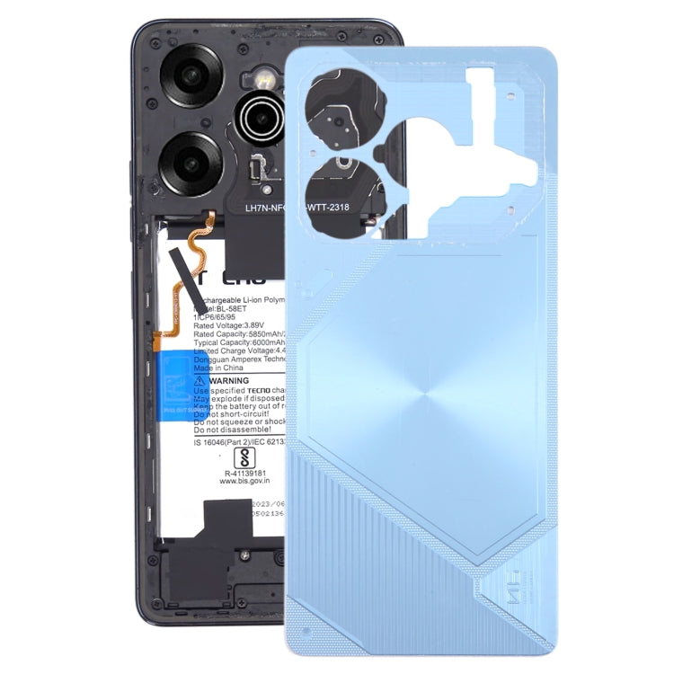 For Tecno Pova 6 Pro Original Battery Back Cover(Blue) - Back Cover by buy2fix | Online Shopping UK | buy2fix