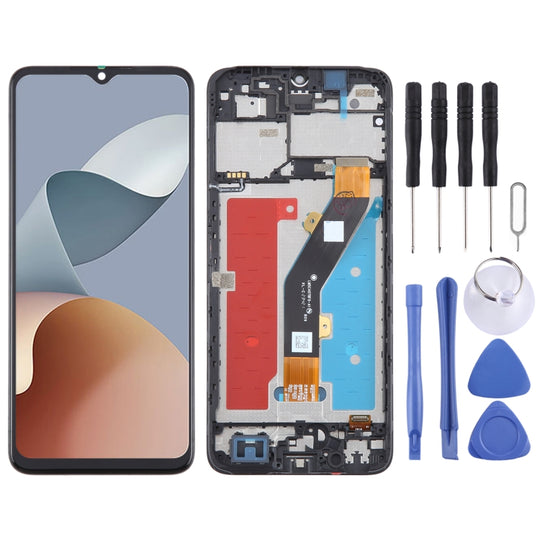 For ZTE Blade A34 LCD Screen Digitizer Full Assembly with Frame (Black)