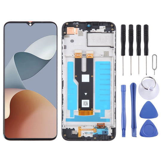 For ZTE Blade V50 Smart 4G 7060 LCD Screen Digitizer Full Assembly with Frame (Black)