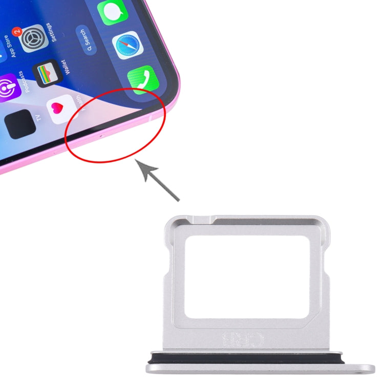 For iPhone 16 Plus SIM Card Tray (Silver) by buy2fix