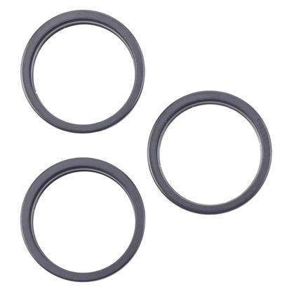 For iPhone 16 Pro Max 3pcs/set Rear Camera Glass Lens Metal Outside Protector Hoop Ring (Black) by buy2fix