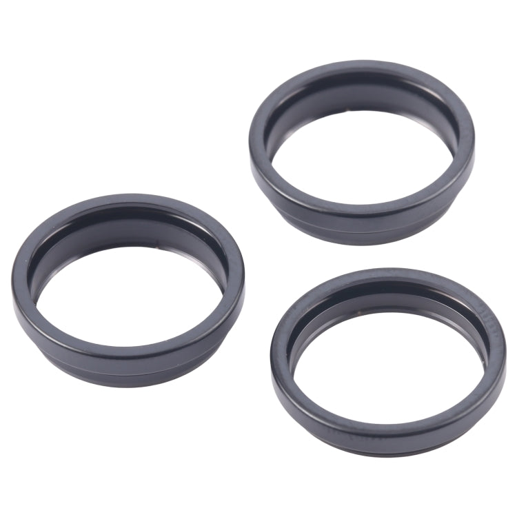 For iPhone 16 Pro Max 3pcs/set Rear Camera Glass Lens Metal Outside Protector Hoop Ring (Black) by buy2fix