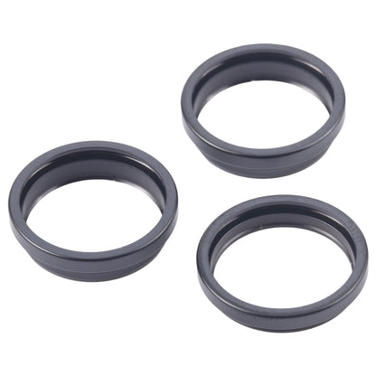 For iPhone 16 Pro Max 3pcs/set Rear Camera Glass Lens Metal Outside Protector Hoop Ring (Black) by buy2fix