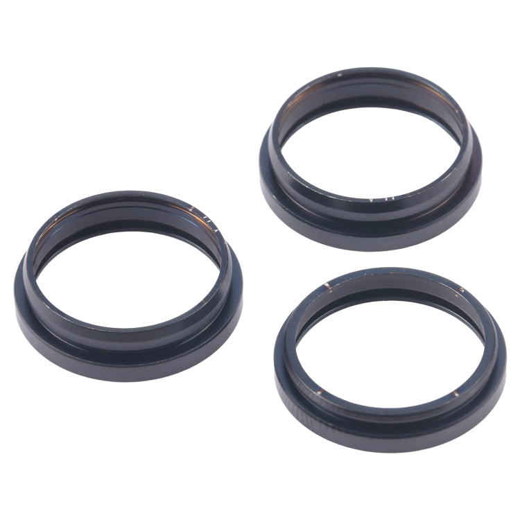 For iPhone 16 Pro Max 3pcs/set Rear Camera Glass Lens Metal Outside Protector Hoop Ring (Black) by buy2fix