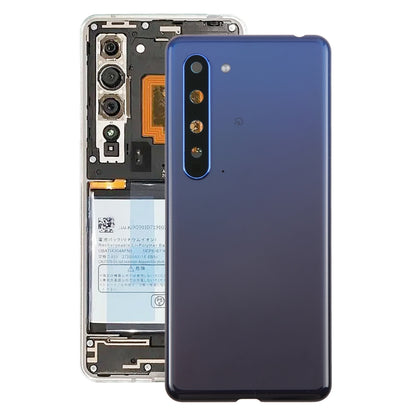For Sharp Aquos R5G Original Battery Back Cover(Blue) by buy2fix