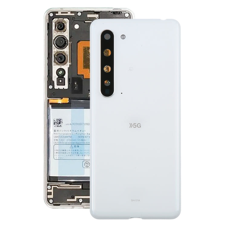 For Sharp Aquos R5G Original Battery Back Cover(White) by buy2fix