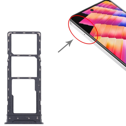 For Infinix Hot 30 Play NFC X6835 5pcs SIM Card Tray + SIM Card Tray + Micro SD Card Tray (Black) by buy2fix