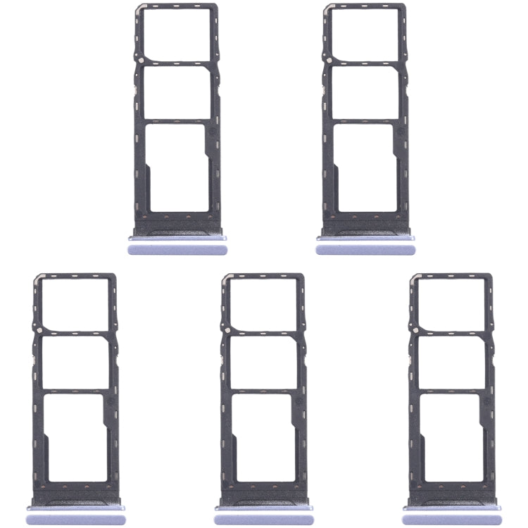 For Infinix Hot 30 Play NFC X6835 5pcs SIM Card Tray + SIM Card Tray + Micro SD Card Tray (Purple) by buy2fix