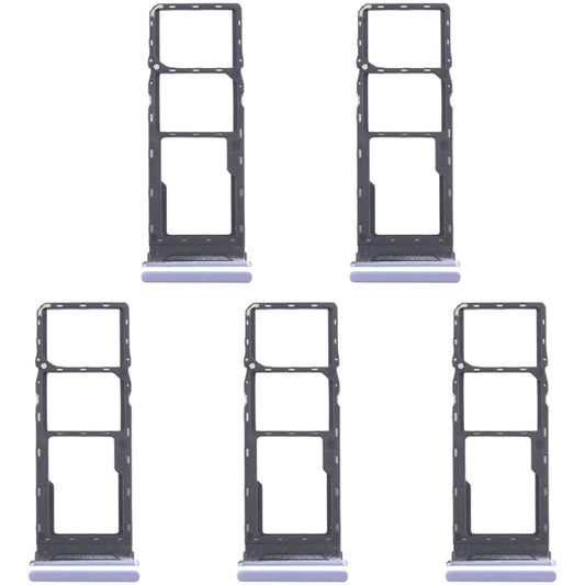 For Infinix Hot 30 Play NFC X6835 5pcs SIM Card Tray + SIM Card Tray + Micro SD Card Tray (Purple) by buy2fix
