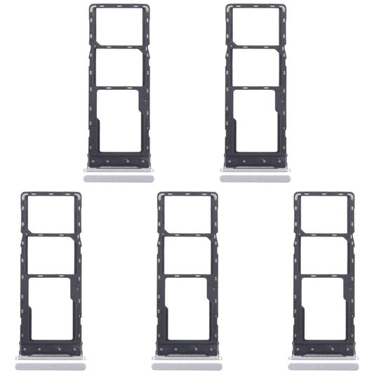 For Infinix Hot 30 Play NFC X6835 5pcs SIM Card Tray + SIM Card Tray + Micro SD Card Tray (Silver) by buy2fix