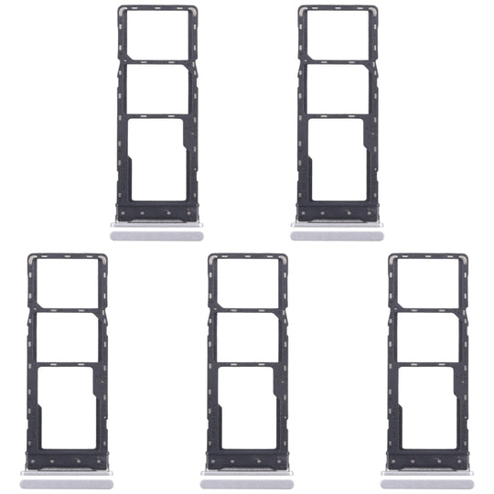 For Infinix Hot 30 Play NFC X6835 5pcs SIM Card Tray + SIM Card Tray + Micro SD Card Tray (Silver)