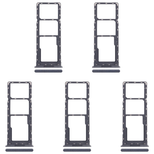 For Infinix Smart 8 X6525 5pcs SIM Card Tray + SIM Card Tray + Micro SD Card Tray (Black) by buy2fix